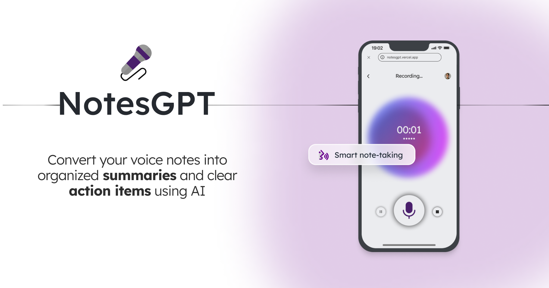 NotesGPT – AI-powered voice note taking in seconds.